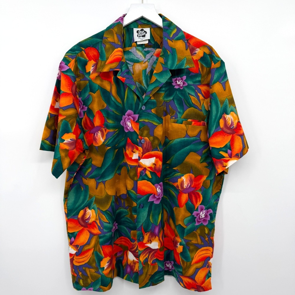 Vintage 80s Hilo Hattie Hawaiian Shirt Mens 2XL Coastal Resort Tiki Cruise USA